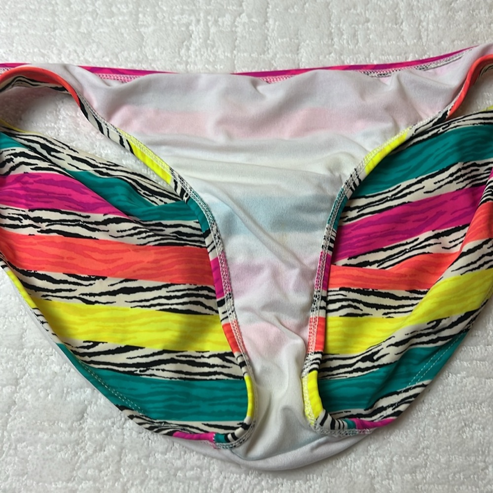 OP Pink, Yellow, Orange and Black and White Zebra Bikini Swimsuit bottoms XL - Picture 4 of 6